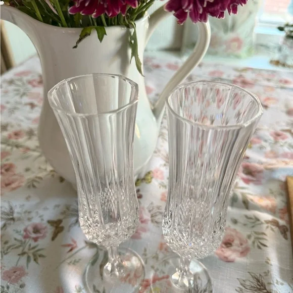 Cristal d’Arques Longchamp Crystal Champagne Flutes Set of 2 - Picture 2 of 7